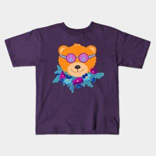 Cute Hippie Bear Kids T-Shirt